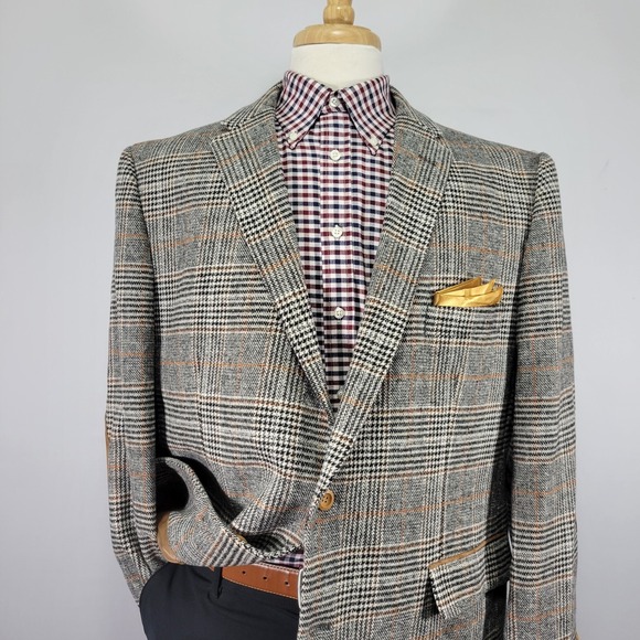 Linea Uomo Men's Sport Coat Wool Blend Heavy Flannel Plaid Luxury Fabric 50L - Picture 6 of 16